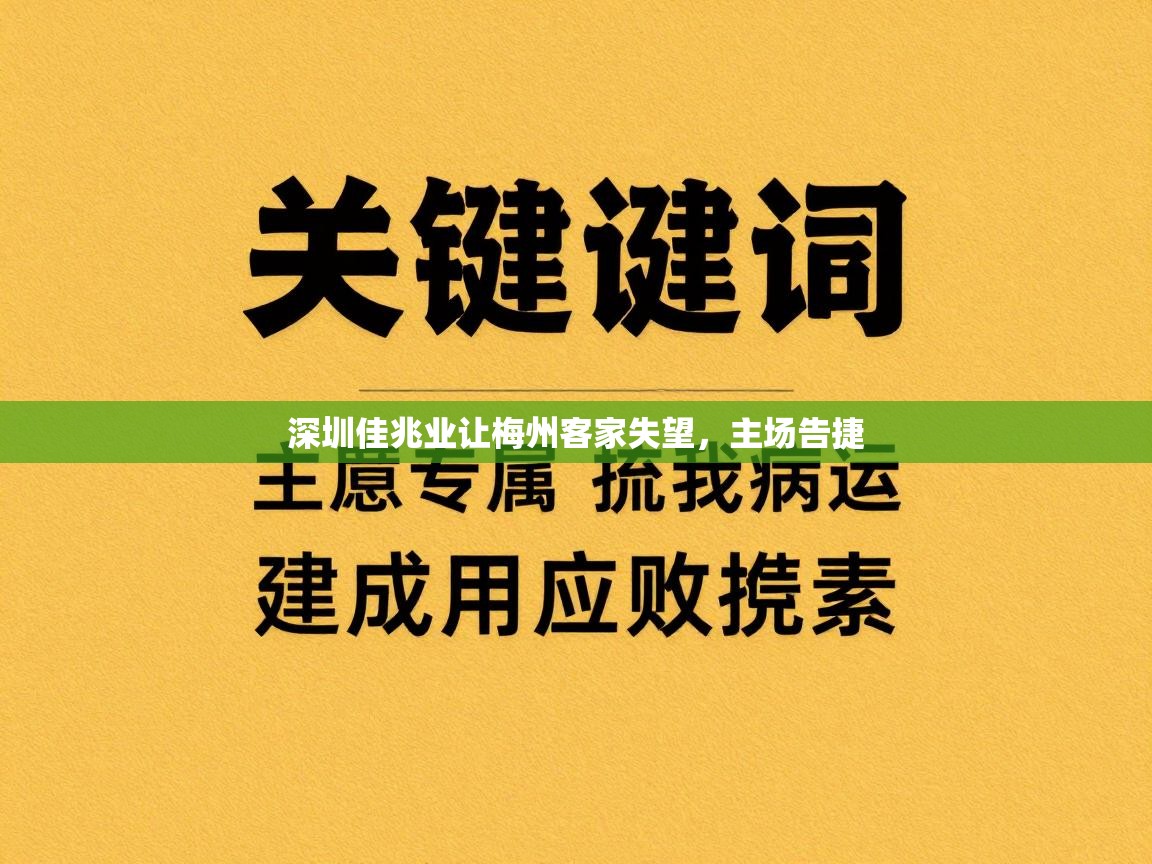 深圳佳兆业让梅州客家失望,主场告捷 第2张
